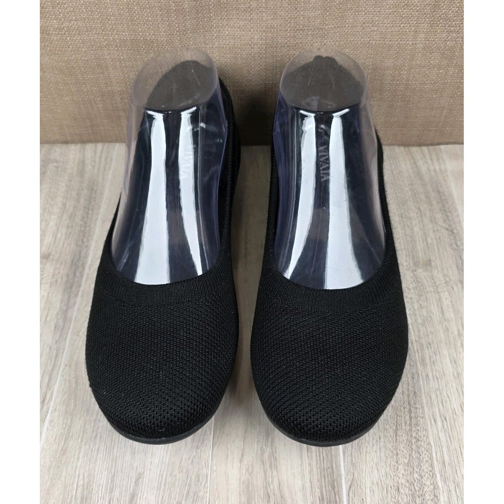Vivaia Claire Walker Black Round Toe Knit Ballet Flats Womens EU 38.5 US 7.5